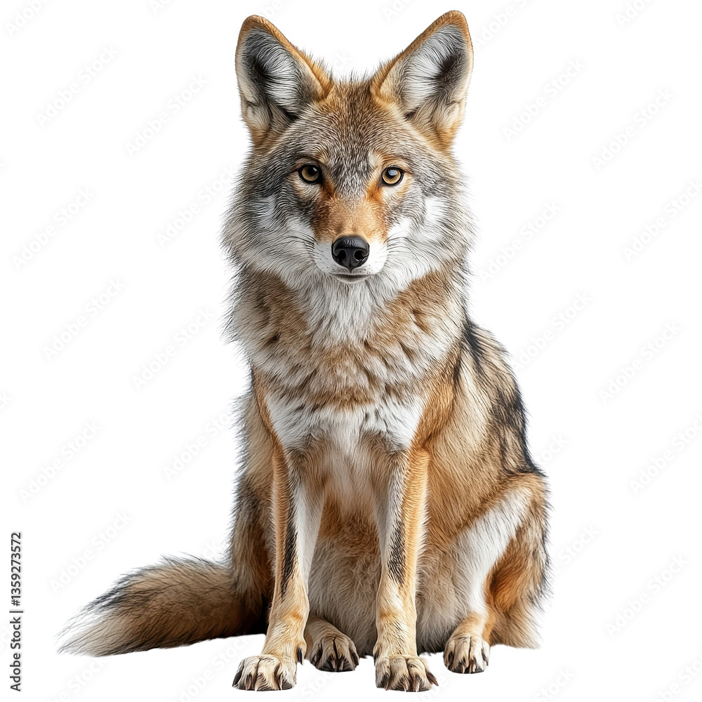 Fototapeta premium a coyote isolated on white background.