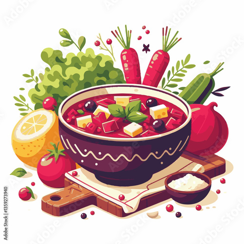 soup, food, borscht, bowl, ukrainian, dish, lunch, dinner, vegetable, beet, cream, cuisine, borsch, beetroot, red, meat, traditional, healthy, meal, homemade, hot, gourmet, plate, garlic, tasty, cooki