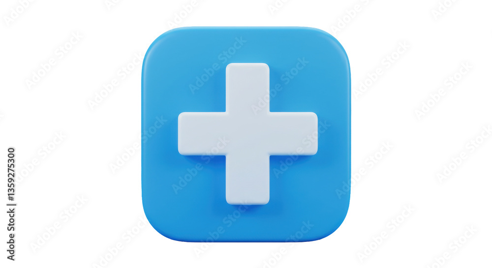 Isolated Medical Plus Sign Icon
