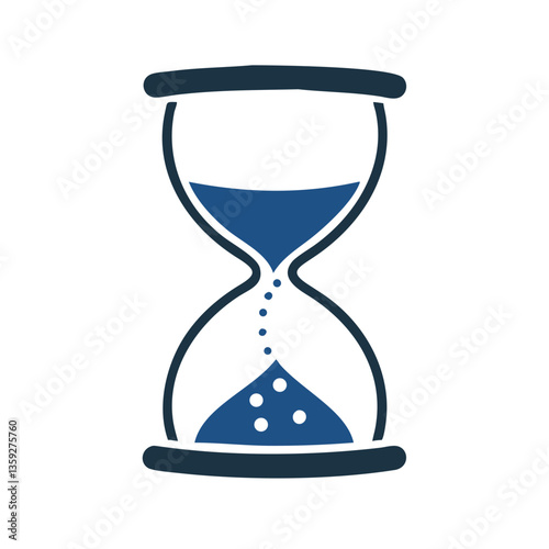 Hourglass icon in blue tones