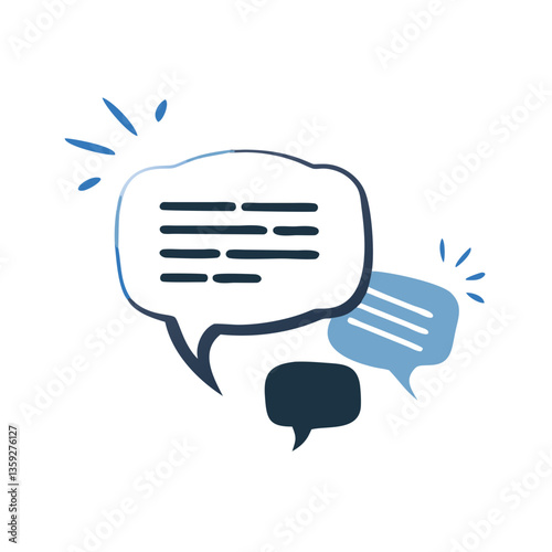 Multiple chat bubbles overlapping with spark icons