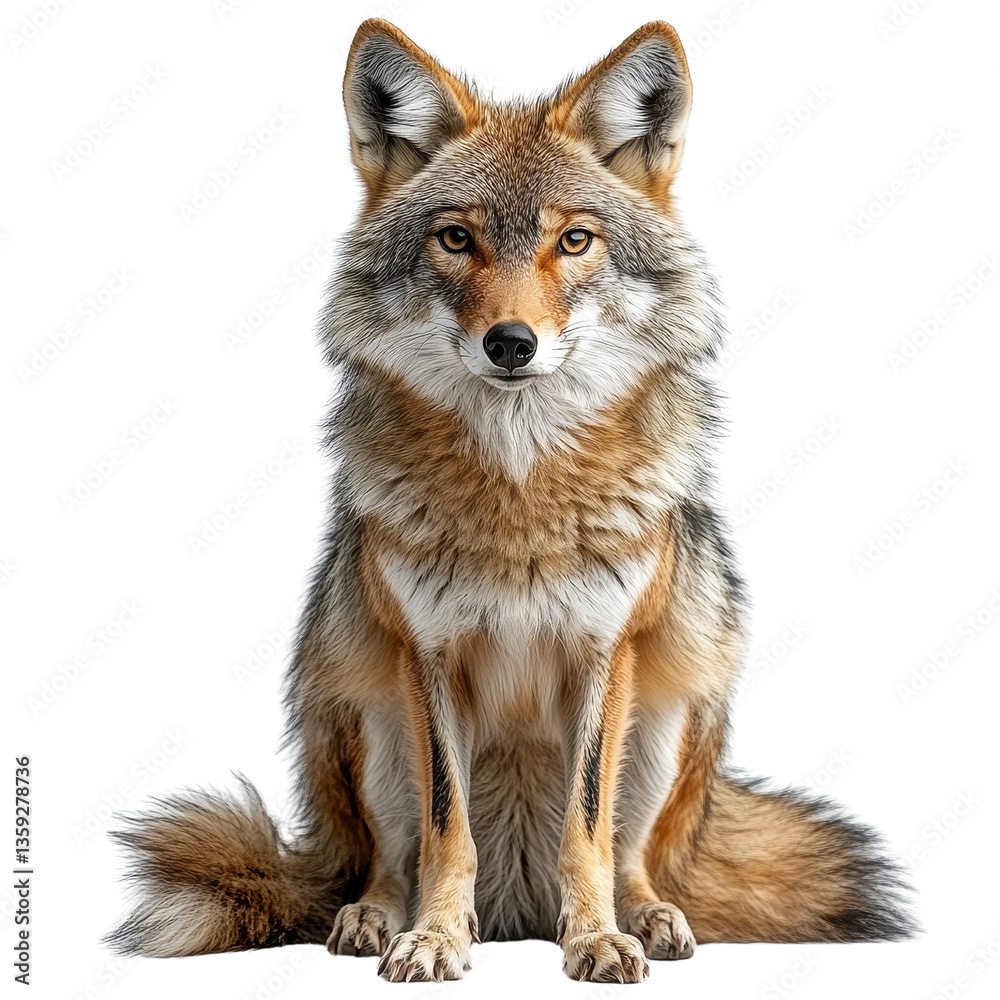 Fototapeta premium a coyote isolated on white background.