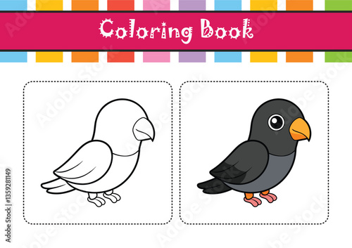  Stunning Black-winged Lovebird Colorful Illustration