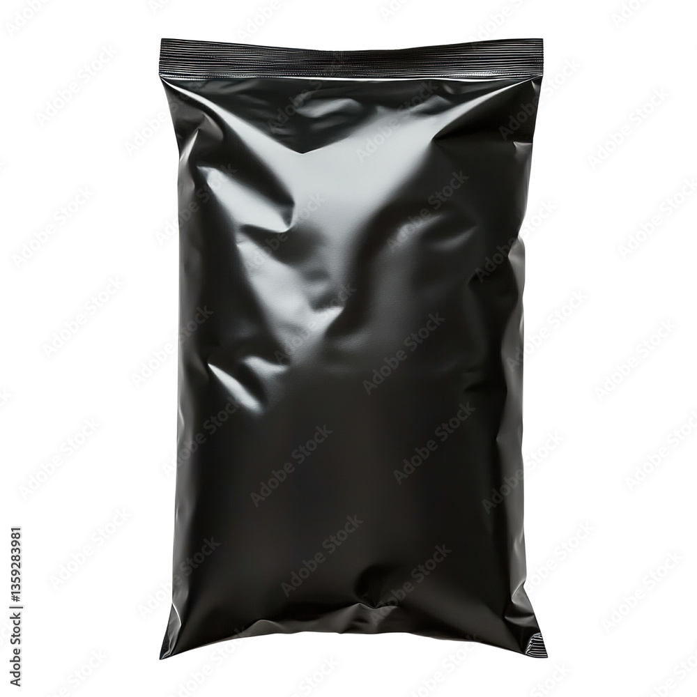 Black bag filled with various food items for culinary use and storage in a stylish and functional design white isolate background Black bag filled with various food items for culinary use and storage in a stylish and functional design white isolate background
