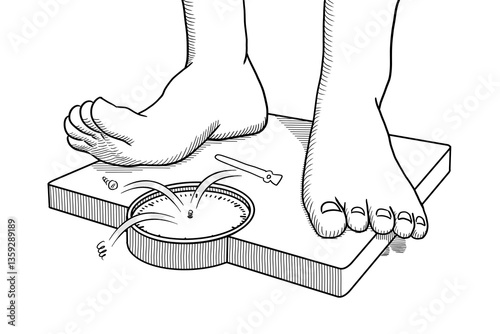 illustration of a body scale collapses under weight