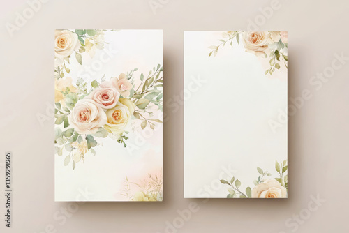 Elegant wedding invitation card template design ready for personalizing with names and event details