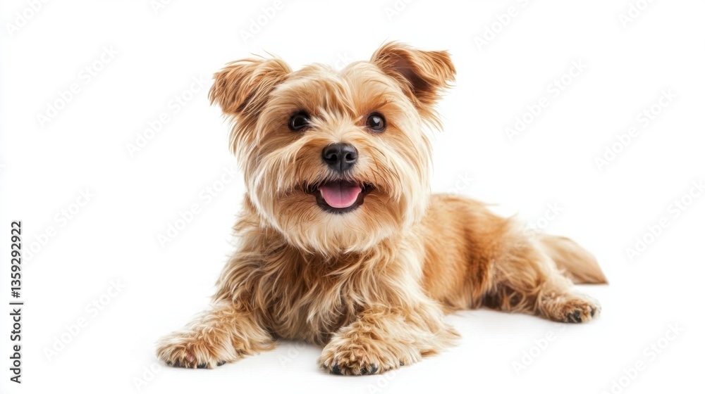 Cute happy dog sitting and posing on white background, Maltipoo dog Cute happy dog sitting and posing on white background, Maltipoo dog