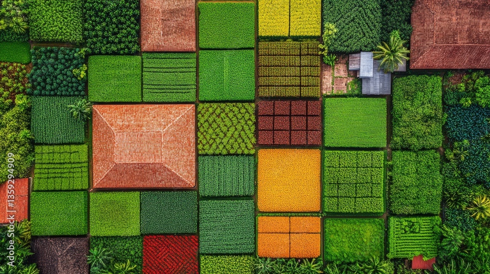 Geometric Fields: A captivating aerial perspective reveals a vibrant mosaic of geometrically-shaped fields, showcasing the beauty of agriculture and the artistry of cultivation. Geometric Fields: A captivating aerial perspective reveals a vibrant mosaic of geometrically-shaped fields, showcasing the beauty of agriculture and the artistry of cultivation.