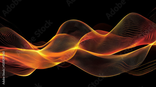 Innovative hi-tech background. Artificial intelligence neural connections. Digital funnel, waves of code data. Streams of intertwining lines 3D illustration