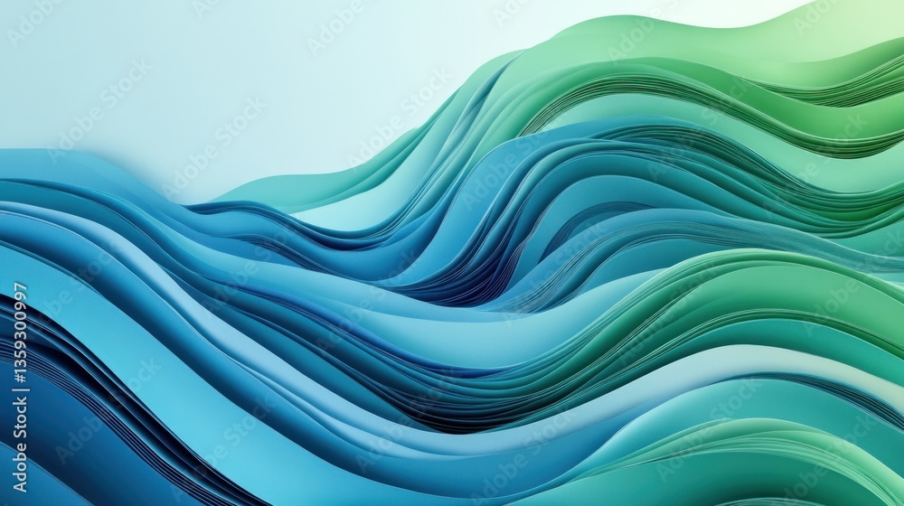 Colorful abstract layered waves of various shades and hues are visible Colorful abstract layered waves of various shades and hues are visible