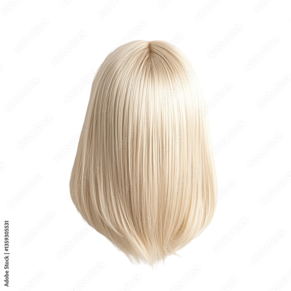 Naklejka premium Beautifully crafted blonde wig offering versatility and style for various occasions and fashion statements white isolate background