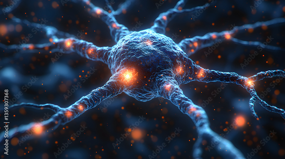 Neural Network Illuminated: A mesmerizing microscopic view of a neuron, intricate neural network pulses with energy, showcasing the complex beauty of biological and scientific wonders. Neural Network Illuminated: A mesmerizing microscopic view of a neuron, intricate neural network pulses with energy, showcasing the complex beauty of biological and scientific wonders.