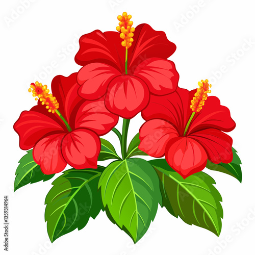 vibrant hibiscus shrub with large red blooms