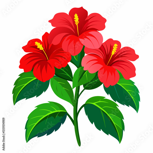 vibrant hibiscus shrub with large red blooms