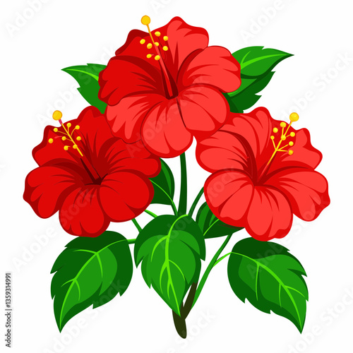 vibrant hibiscus shrub with large red blooms