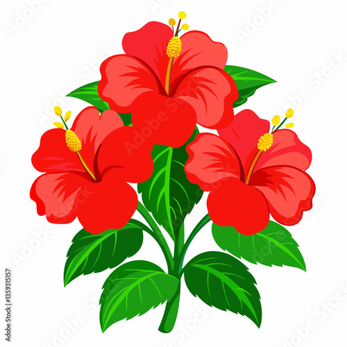 vibrant hibiscus shrub with large red blooms