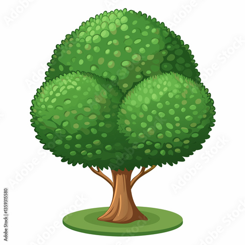 pruned topiary shrub with sculpted rounded shape