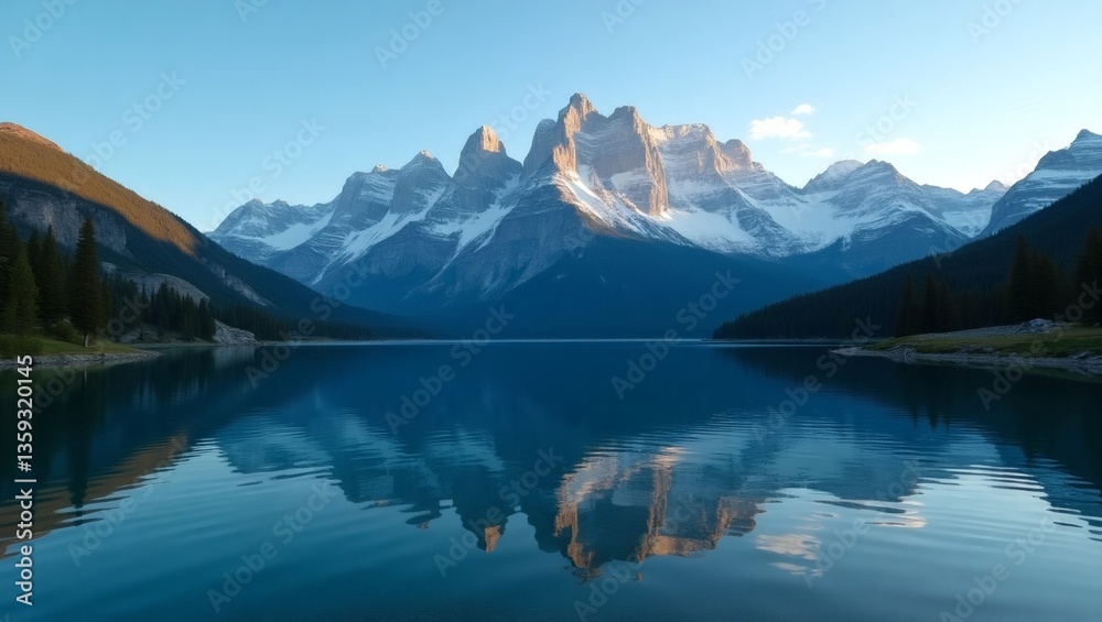 captivating shot of a serene mountain lake with a reflection of mountains on the clear water captivating shot of a serene mountain lake with a reflection of mountains on the clear water