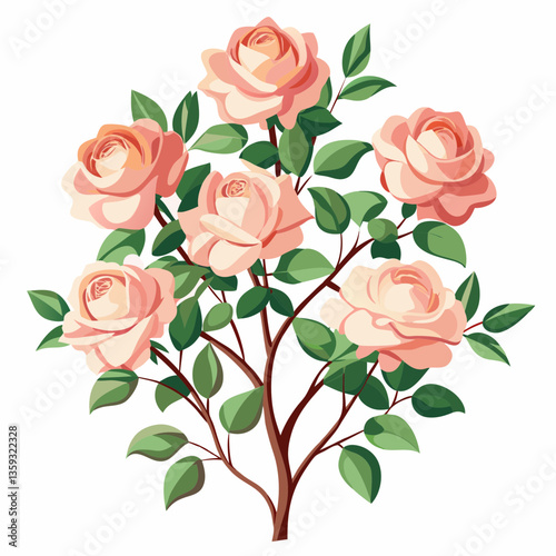 fragrant rose bush with pale pink blossoms 