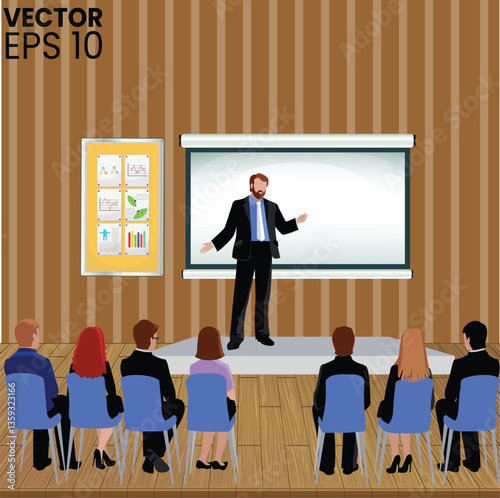 business people in a classroom