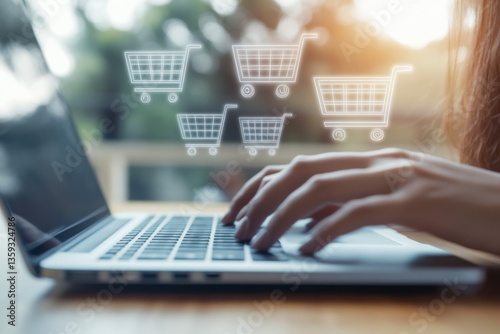 Online shopping experience e-commerce platform digital content user interaction close-up view consumer behavior insights for effective marketing
