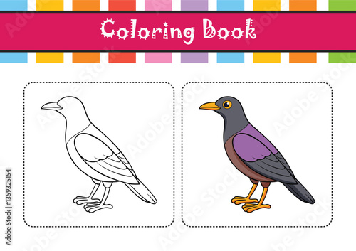  Daurian Starling Bird Realistic Art
