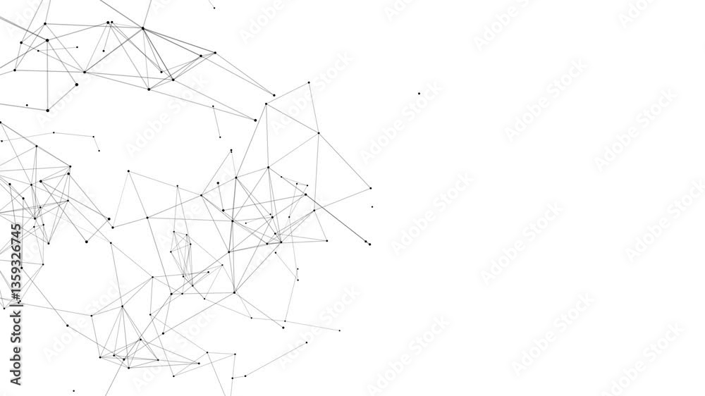 line connect network animation on white background. Line technology data connection and business background