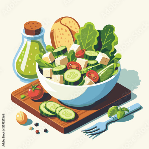 lunch, lettuce, food, fresh, salad, meal, healthy, green, cheese, caesar, dinner, gourmet, chicken, vegetable, parmesan, bowl, delicious, bread, sauce, dish, grilled, dressing, crouton, plate, cuisine