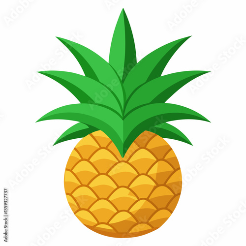 pineapple plant with spiky green leaves and fruit