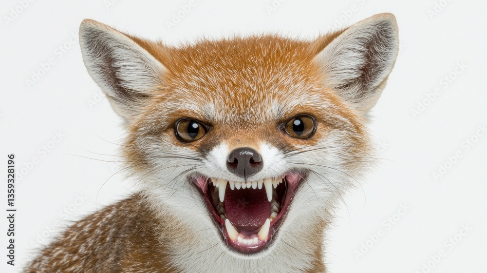 Obraz premium A Close Up Portrait Of A Snarling Wild Fox
