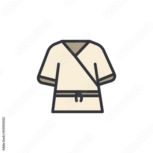 Bathrobe colored icons, minimalist vector illustration ,simple transparent graphic element .Isolated on white background