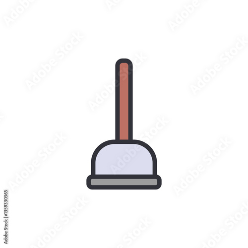 Plunger colored icons, minimalist vector illustration ,simple transparent graphic element .Isolated on white background