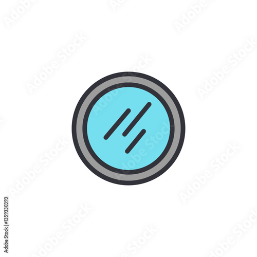 Mirror colored icons, minimalist vector illustration ,simple transparent graphic element .Isolated on white background