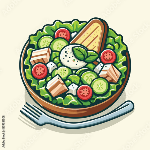 lunch, lettuce, food, fresh, salad, meal, healthy, green, cheese, caesar, dinner, gourmet, chicken, vegetable, parmesan, bowl, delicious, bread, sauce, dish, grilled, dressing, crouton, plate, cuisine