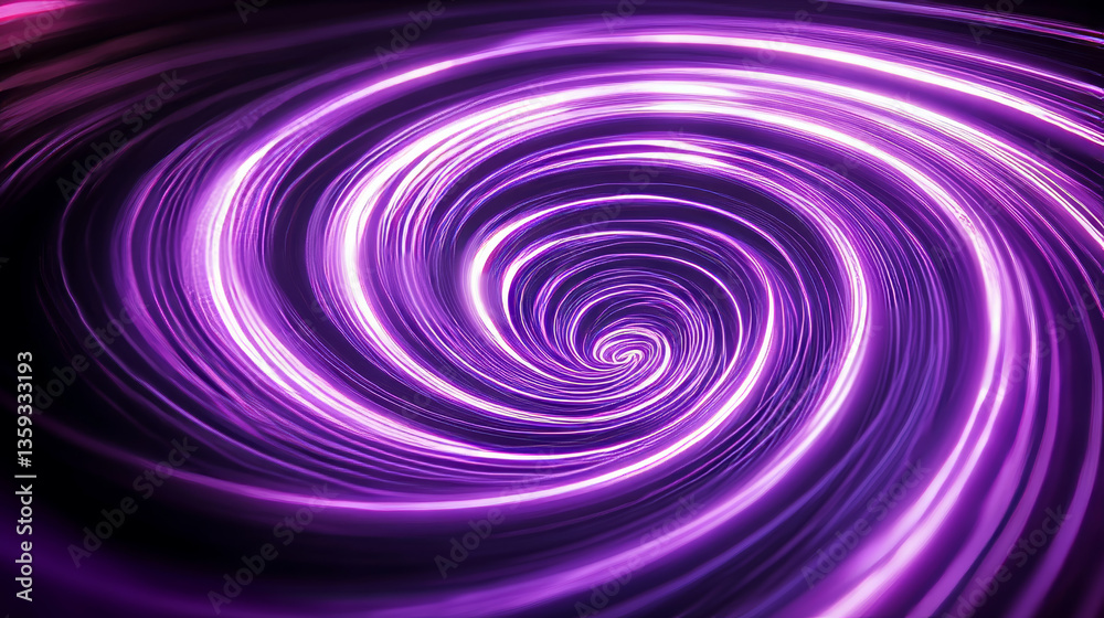 Purple curved neon rays and glowing lines. Speed of light. A fantastic whirlwind of threads of space and time. 3D illustration smooth astronomical vortex structure Purple curved neon rays and glowing lines. Speed of light. A fantastic whirlwind of threads of space and time. 3D illustration smooth astronomical vortex structure