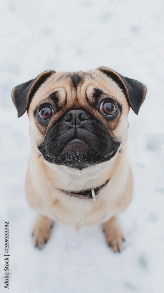 Cute happy dog sitting and posing on white background, Pug dog Cute happy dog sitting and posing on white background, Pug dog