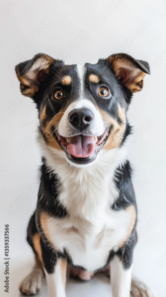 Cute happy dog sitting and posing on white background, German Shepherd dog Cute happy dog sitting and posing on white background, German Shepherd dog