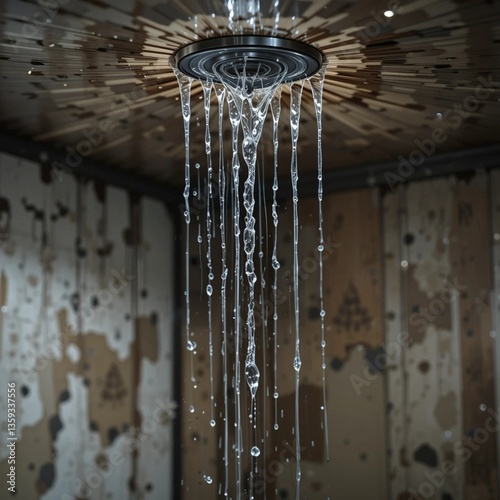 Water is leaking from the ceiling.