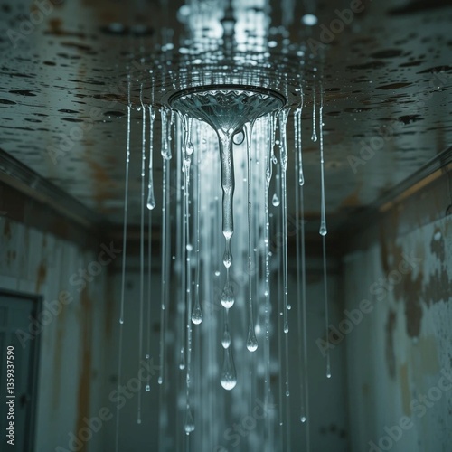 Water is leaking from the ceiling.