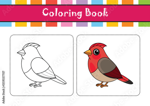  Bright Ruby-Crowned Kinglet Bird Artwork