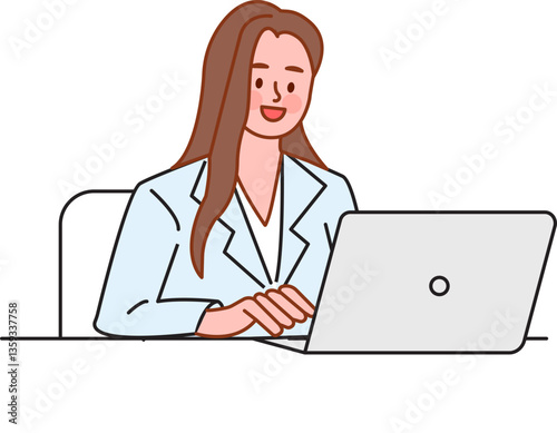 Illustration of people working at the office