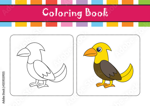  Elegant Yellow-billed Oxpecker Bird Vector