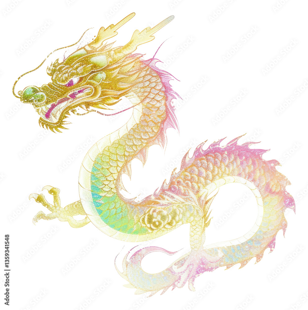 Fototapeta premium PNG Chinese dragon white background creativity chandelier.