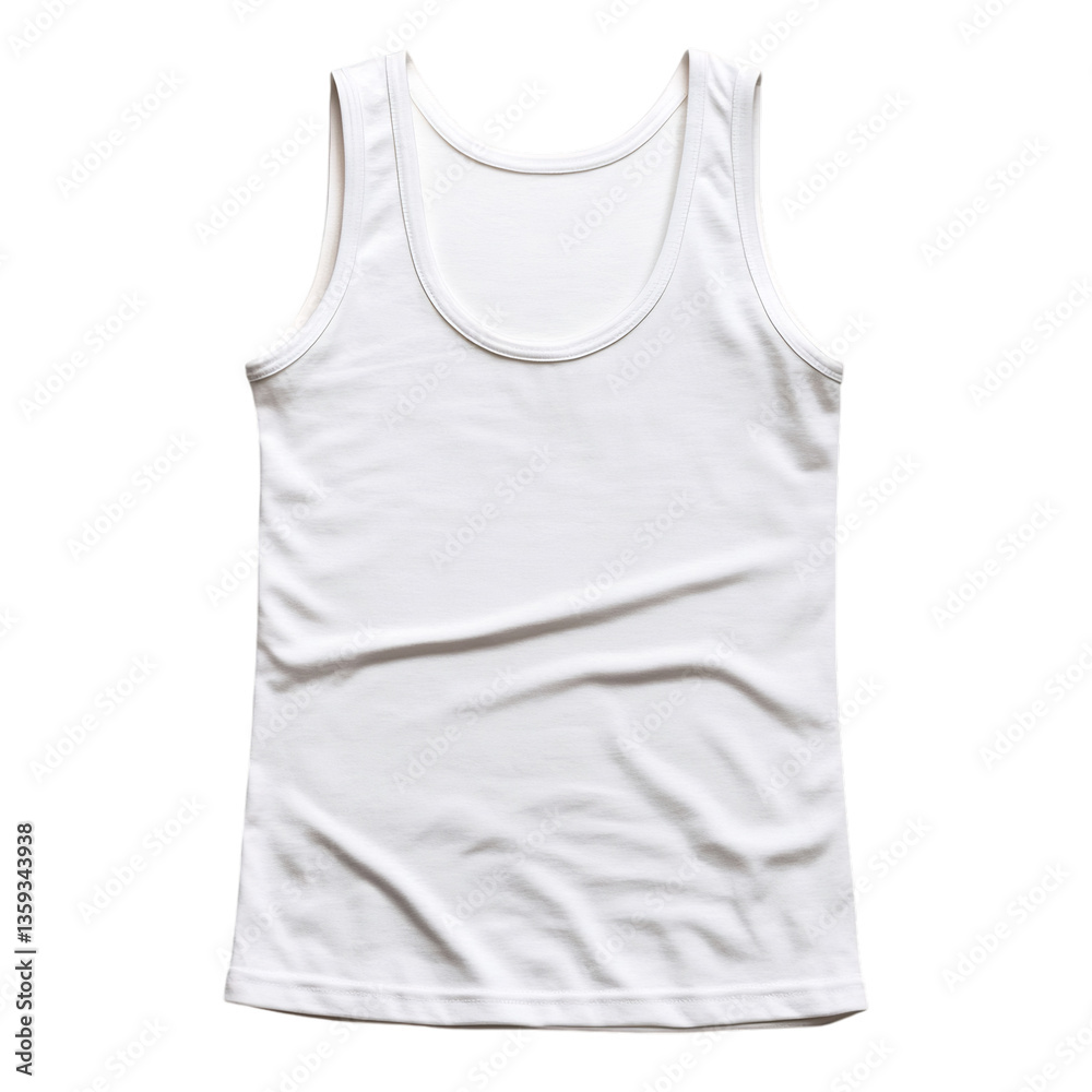 White Tank Top Essential for Layering Isolated on Transparent Background White Tank Top Essential for Layering Isolated on Transparent Background