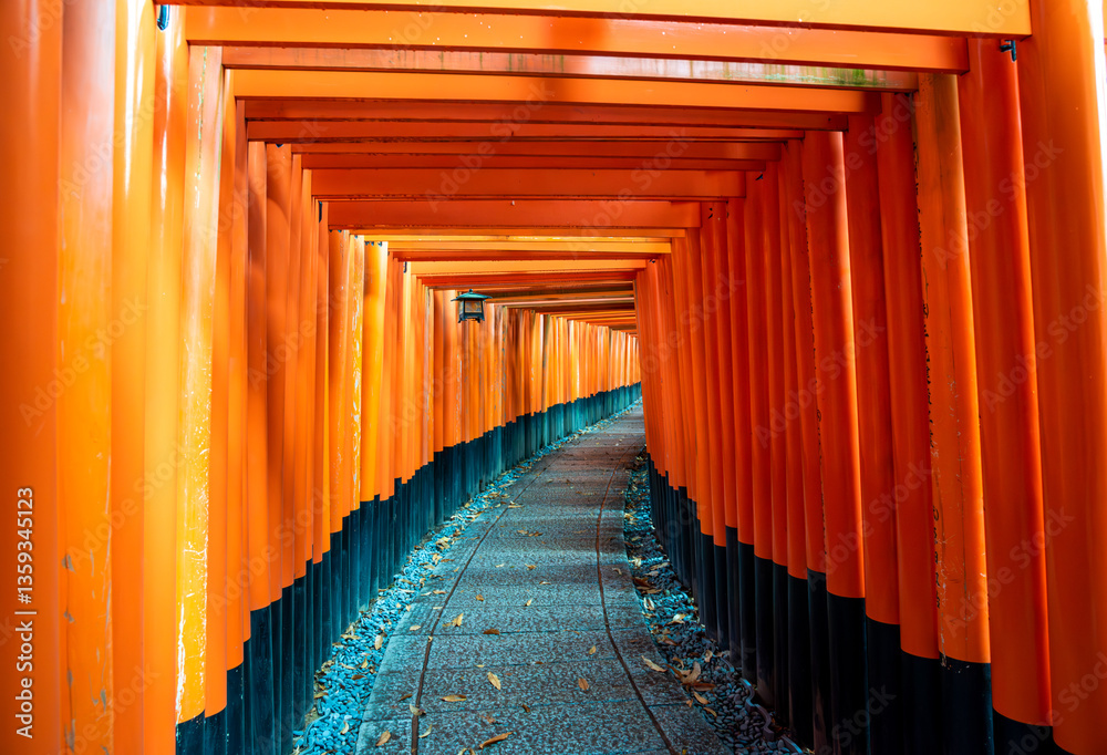 Fototapeta premium The most beautiful viewpoint of Fushimi Inari Taisha(Fushimi Inari Shrine) is a popular tourist destination in Kyoto, Japan.