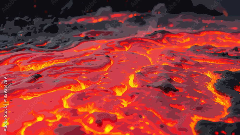 Flowing lava
