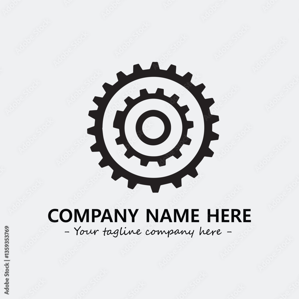 Fototapeta premium Gear illustration for logo company black and white vector image 