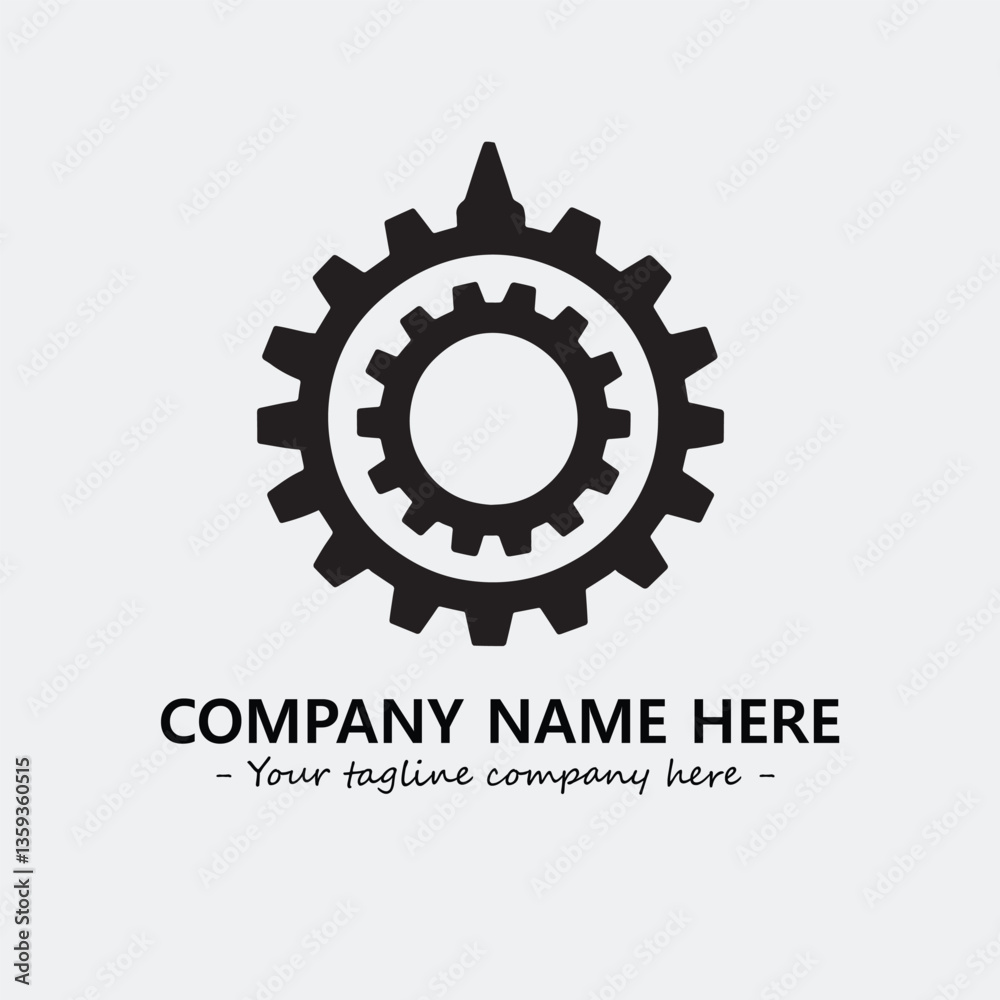 Fototapeta premium Gear illustration for logo company black and white vector image 
