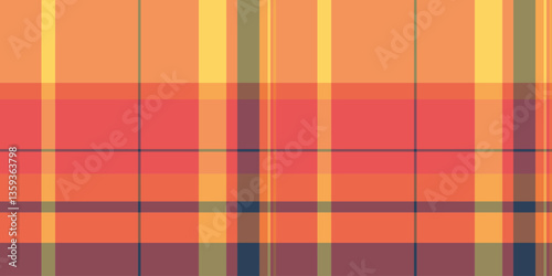 Show fabric tartan background, periodic texture textile pattern. Fur seamless vector plaid check in red and orange colors.