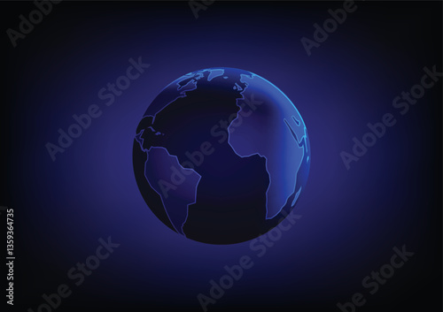 3D globe global sphere world map vector internet online technology network communication connection abstract background futuristic telecoms wireless wifi digital